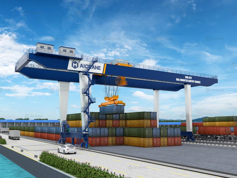 Aicrane Grúa RMG Rail Mounted Gantry Crane para Puertos y Patios