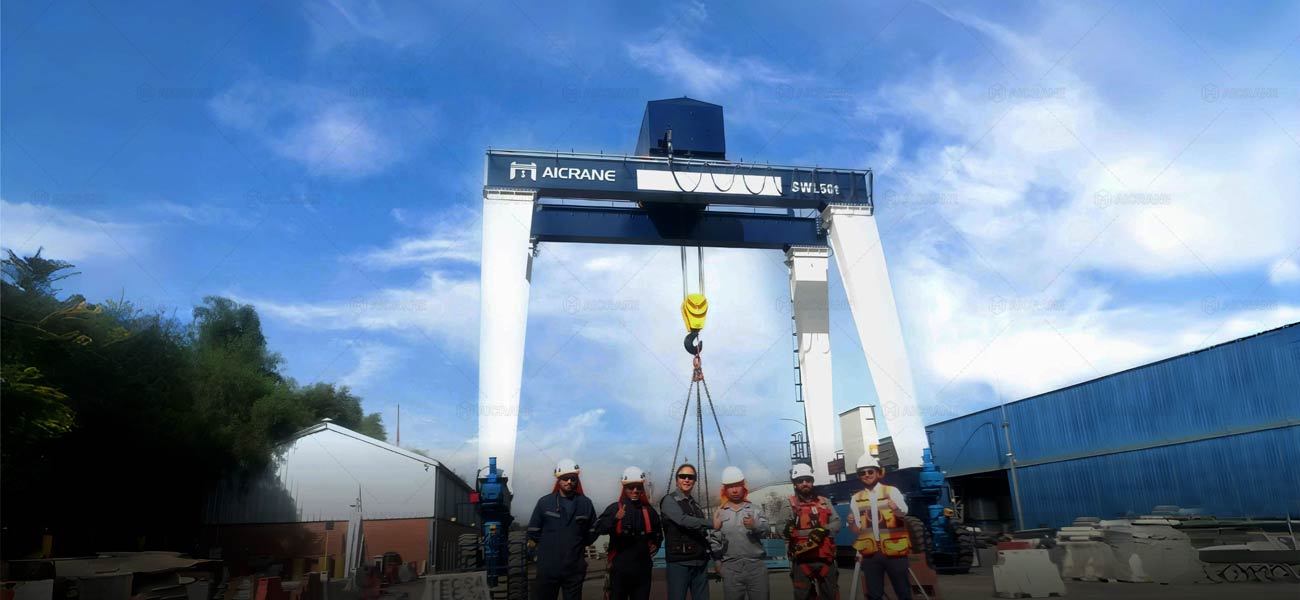 Aicrane Grúa RTG en Chile para Transporte de Bombas y Válvulas