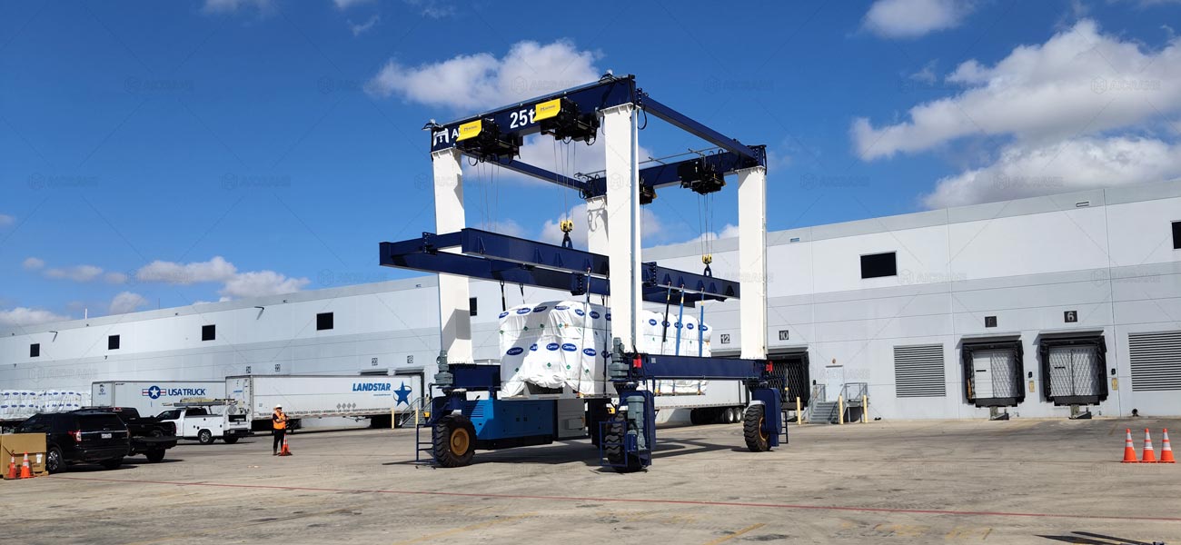 Aicrane Grúa RTG para Transporte de Maquinaria en E.E.U.U.