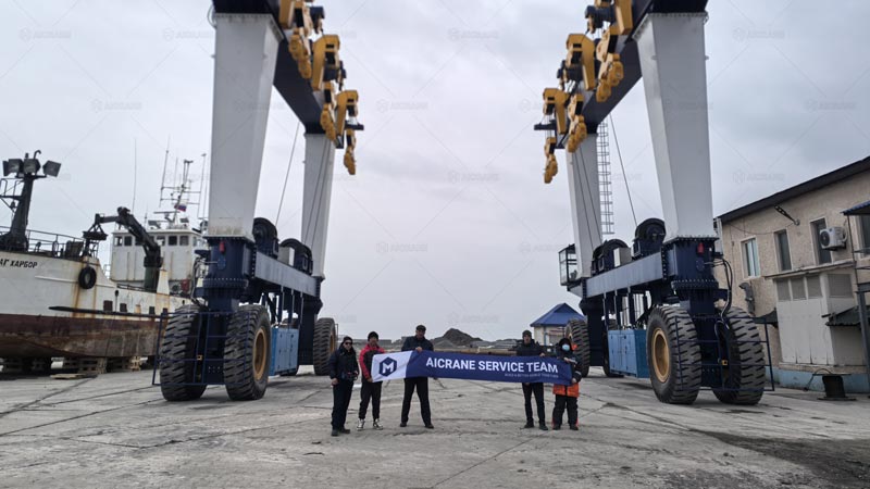 Aicrane Travel Lift de 300 Toneladas para el Traslado de Yates Recibe Comentarios Positivos de los Clientes en Rusia